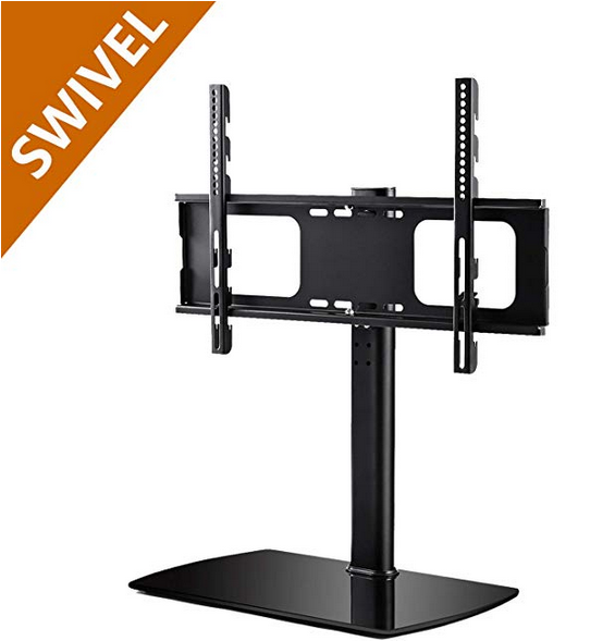 AM alphamount Universal TV Stand Table Top TV Base for 26-55 Inch LED LCD OLED Flat Screen TVs Max VESA 400x400mm Height Adjustable TV Mount Stand Holds up to 88lbs with Tempered Glass Base 